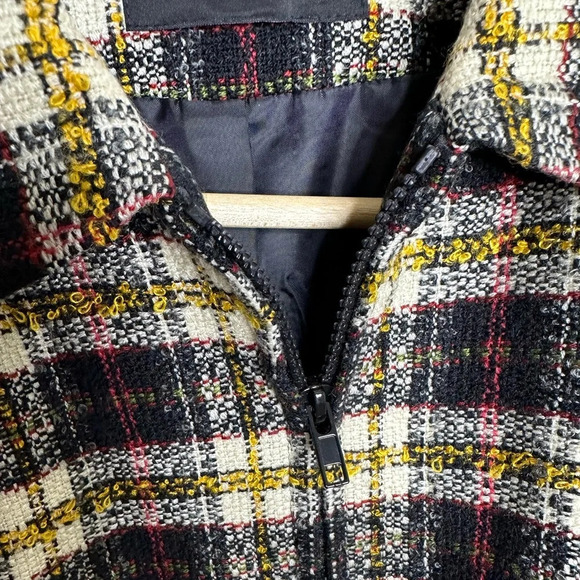 Sag Harbor Yellow, Black, Red Plaid Jacket Blazer with Zipper - Size Medium - Picture 6 of 7